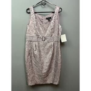 R &‎ M Richards Embellished Sleeveless Dress Women's 16 Light Purple Zip NEW